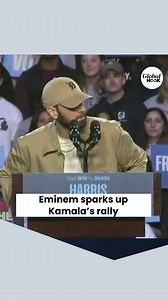 Eminem pulled a surprise appearance at Kamala Harris-Tim Walz campaign rally, lighting up the stage in Detroit while introducing none other than former President Barack Obama! . . . . #Eminem #USElection #KamalaHarris #TimWalz #BarackObama #USPolitics #CampaignRally #Democrats | editorji