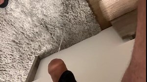 XXL Cock piss in furniture store on the floor