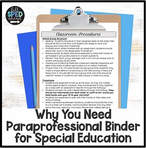Why You Need A Paraprofessional Binder for Special Education - Full SPED Ahead