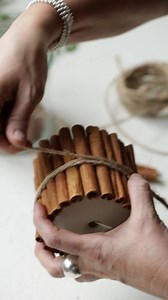 Transform your faux candles into warm and inviting seasonal delights with just a handful of cinnamon sticks, a snug elastic and a touch of rustic jute. simplycottage.com | Simply Cottage