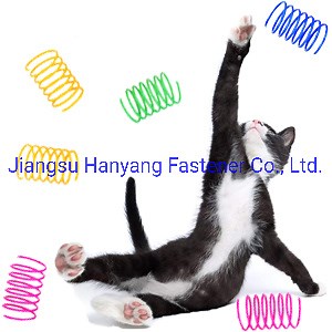 [Hot Item] Colorful Springs Cat Toys Pet Wide Plastic Coil Spiral Springs
