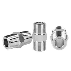 [Hot Item] Stainless Steel 201 304 316 Water Casting Pipe Fittings Hexagonal Nipple Screw Thread NPT BSPP BSPT