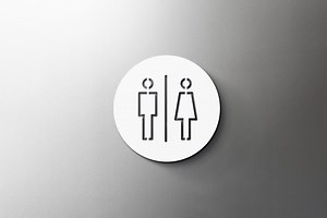 Circle Male / Female WC Sign - Acrylic Restroom, 3D, Shop, Modern, Minimal, Restaurant, Door Sign - Self Adhesive - Etsy Canada
