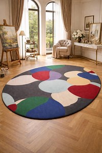 Hand-tufted Wool Round Rug | Modern Abstract Carpet - Etsy UK