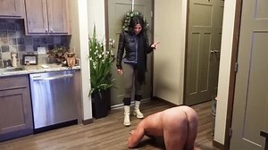 Naked and kneeling when I get home! (boot and toilet humiliation)!