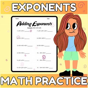 Adding Exponents Numbers and Variables Math Quiz Test Exam Homework Classwork