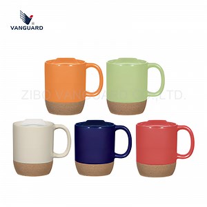 [Hot Item] Wholesale Porcelain Tea Mug Custom Logo Ceramic Coffee Travel Mug with Cork Base