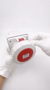 63A 4Pin Male+Surface-Mounted Receptacle Connector(Compatible with 60amp) , IP67 Industrial Waterproof Connector 3phase Plug & Socket ,Wall Mounted Socket(1Set),IEC60309 3P+E 6H