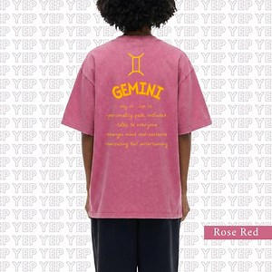 Gemini Zodiac T-shirt, Vintage Washed Cotton, Oversized Streetwear - Etsy UK