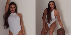 Fox Sports' Holly Sonders Plays B-Ball While Rocking One-Piece Bathing Suit (VIDEO)