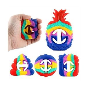 [Hot Item] Stress Anxiety Relief Silicone Grip Ring Decompression Toys Finger Sensory Toy Fidget Snap Grip Grab Squeeze Toy