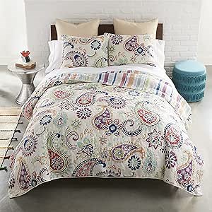 Donna Sharp Queen Bedding Set - 3 Piece - Cali Contemporary Quilt Set with Queen Quilt and Two Standard Pillow Shams - Machine Washable
