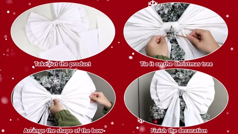 Extra Large Christmas Tree Topper Bow 71 x 24 Inch Christmas Wreath Bows Giant Velvet Decorative Bows with Long Streamers for Home Holiday Front Door Patio Indoor Outdoor Decor Party Supplies(White)