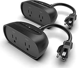 Kasa Outdoor Smart Plug 2 Pack, Smart Home Wi-Fi Outlet with 2 Sockets, IP64 Weather Resistance, Works with Alexa, Google Home & IFTTT, No Hub Required, ETL Certified(KP400P2)