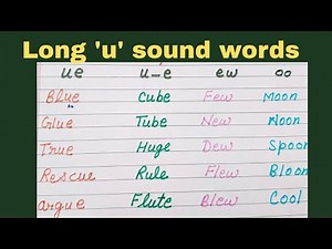 Long U Sound Words for Kids | Phonics Lesson | ue, u_e, ew, oo Words | Learn English