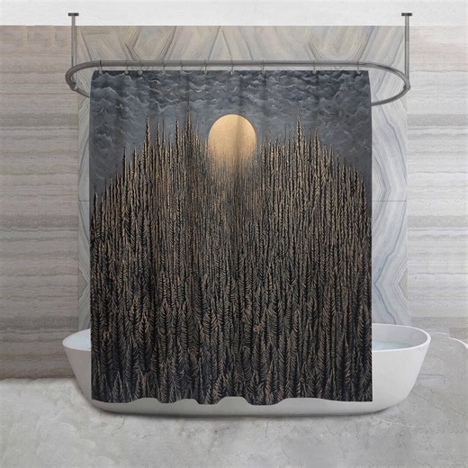 Forest Shower Curtain, Majestic Nature Bathroom Decor, Revival Style - Etsy