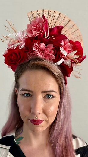 Thank you to my daughter @tottiehair for modelling for me especially after a long day at her salon #hairflowers #headpiece #burlesque #pinuphair #rockabilly #modernvintage #handmade #lincolnuk | Frockahula