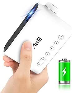 Mini Projector with Built-in Battery, 2023 Artlii Q Portable Art Projector for Tracing, Great Gift Ideas for Kids, Cartoon, Camping, Cookie Decorating, Compatible with iOS, Android, TV Stick, HDMI