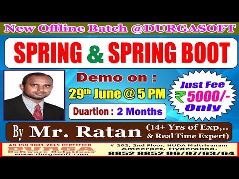 SPRING & SPRING BOOT Offline Training @ DURGASOFT