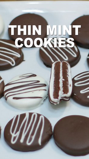Learn how to make yummy thin mint cookies at home. If you love Girl Scouts Thin Mints you will love these! #thinmints #mintcookies #cookies #chocolate | In The Kitchen With Matt