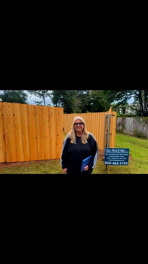 Trusted Fence Builder in Northwest Florida (Client Testimonial) Recently, CBA Fence Pro LLC successfully completed a fence installation project for a newly acquired client in Navarre, Florida. The project involved approximately 360 feet of 6-foot-tall factory-stained board on board pressure-treated pine wood fence, as well as the installation of one single walk-through gate. Additionally, we installed a 12’ wide double drive-thru gate equipped with Bulldog hinges and 6’ wide frames fitted to two