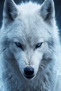 La loba blanca protege a sus cachorros en la montaña