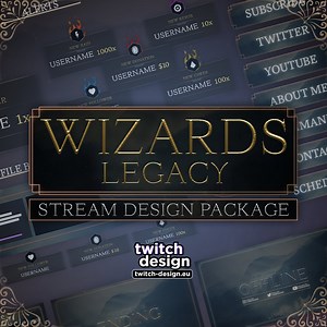 Animated Wizards Legacy Twitch Overlay Package for Streamers | Dark Magic Mystery Webcam, Screens/scenes, Panels, Alerts, Stinger, Banner - Etsy