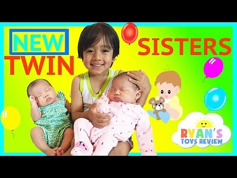 TWIN GIRLS Reveal Ryan ToysReview Newborn baby sisters New Family Members