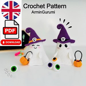 Crochet Halloween Ghost Pattern: Amigurumi PDF (14cm) - Etsy UK