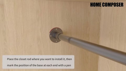 Hanging Closet Rod - 30-50Inches Space Saving Closet Rod Extender Hanging - Black Adjustable Clothes Hanging Bar, Stainless Steel Closet Garment Organizer Rack,Shower Curtain Rods for Closet,Bathroom