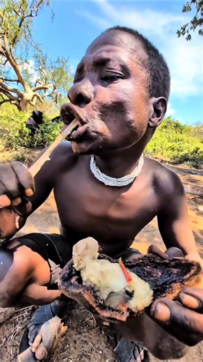 Hadzabe Tribe Food 😋😋😋 | Authentic African Bush Eating Moment.#foryou #fyp #shortsfeed