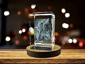Cerberus Art | 3D Engraved Crystal Keepsake | Gift/Decor| Collectible | Souvenir | 3D Crystal Photo Gift |3D Photo Engraved Crystal | Home Decor (Large)