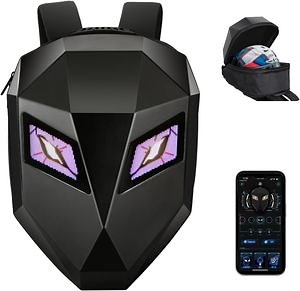 [Hot Item] DIY Helmet Bag Daypack LED Motorcycle Riding Backpack Cartoon LED Knight Backpack