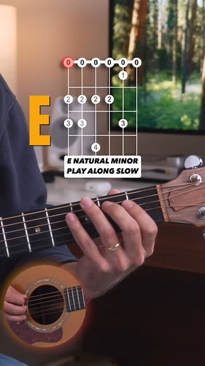 Play along with the E Natural Minor Scale in Open Position. Great for beginning guitarist scale practice. #learnguitar #guitarlessons #guitarlesson #guitarteacher #beginner | Kenson Guitar Academy