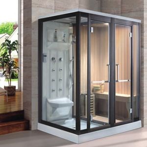 [Hot Item] Indoor Solid Wood Finlandais Infrarouge Sauna Steamsteam Shower 1 Person