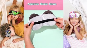 Sleep Mask for Kids - Valentines Gift for Kids Cute Silk Eye Cover for Sleeping Soft Kawaii Eyeshade Animal Eye Blindfold with Adjustable Strap for Girls Teens, Unicorn