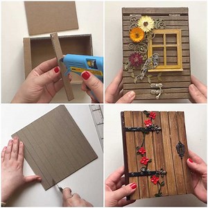 Cardboard and acrylic paints make beautiful boxes and notepad decors! | MetDaan DIY