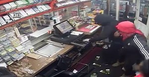 ARMED ROBBERY: Police are searching for two suspects shown in surveillance video robbing an Atlanta gas station at gunpoint. Story: http://bit.ly/2vEqLBk | FOX 5 Atlanta