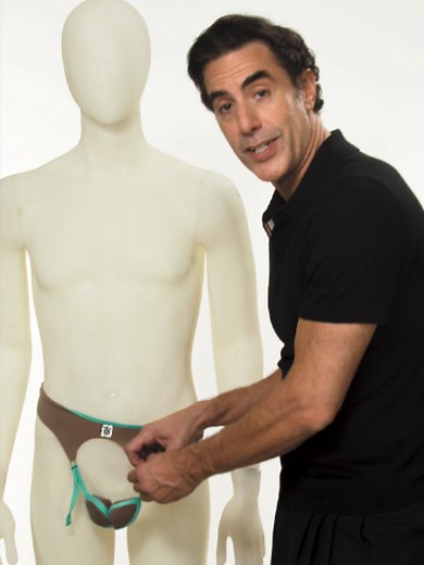 Welcome to Sacha Baron Cohen's men-bra tutorial. To learn more about this sexy device, go watch #LADIESFIRST, now playing!