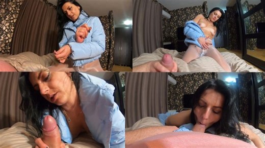 Cum on My Sky Blue Downjacket & White Pantyhose | Fetish Tease