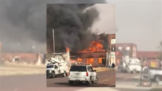 Watch: Small town police HQ burns down in Texas brush fire