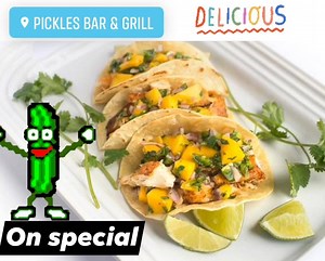 Pineapple-Mango pico de gallo whitefish taco | Pickles Bar & Grill