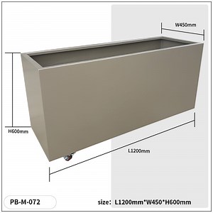 [Hot Item] Metal Planter Box Rectangular Block Galvanized Large Box Planter Modern Outdoor Planters All-Weather Use Holes for Patio Porch