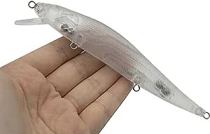 5PCS Unpainted Fishing Lure Blanks 17.10g 14cm with 6mm Free Fishing Eye Crankbait Baits Simulation Blank Body Clear Hard Baits Trout Salmon Minnow Lure Popper Lures Topwater Freshwater 8089