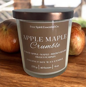 Apple Maple Crumble Candle – Coconut Soy Wax, Fall Scent (9 Oz) - Etsy