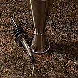 Premium Japanese Style Double Cocktail Jigger, Bartender Alcohol Measurer Tool, 304 Stainless Steel Home Bar Kit, 1oz / 2oz Measurement Cup, Bottle Pourer and Cap for Bartending Drink Measurements