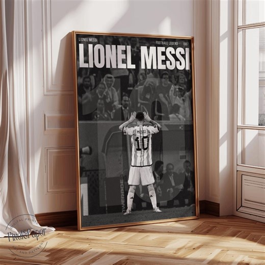 Lionel Messi Poster: Soccer Legend Room Decor, Black & White (digital Download) - Etsy