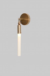 MCM Modern Glass Tube Wall Sconce: Handcrafted Antique Brass Light Fixture - Etsy