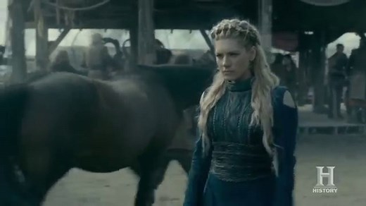 Vikings S5E1 Lagertha and King Harald Love Making Scene