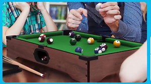 Mini Pool Table - 20-Inch Portable Tabletop Billiards Game with Cue Balls, Sticks, Chalk, Brush, and Triangle Rack - Table Games by Hey Play